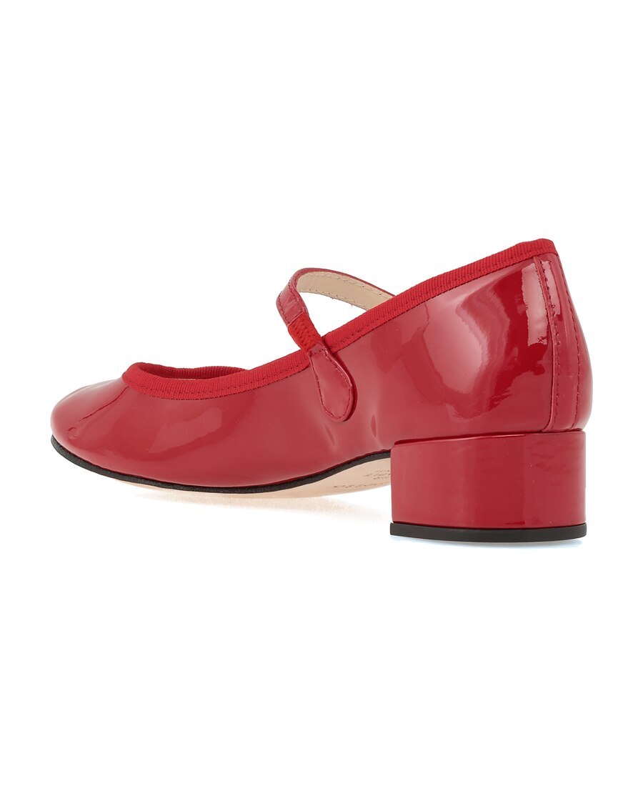 Repetto 30mm Rose Patent Leather Mary Jane Heels In Red