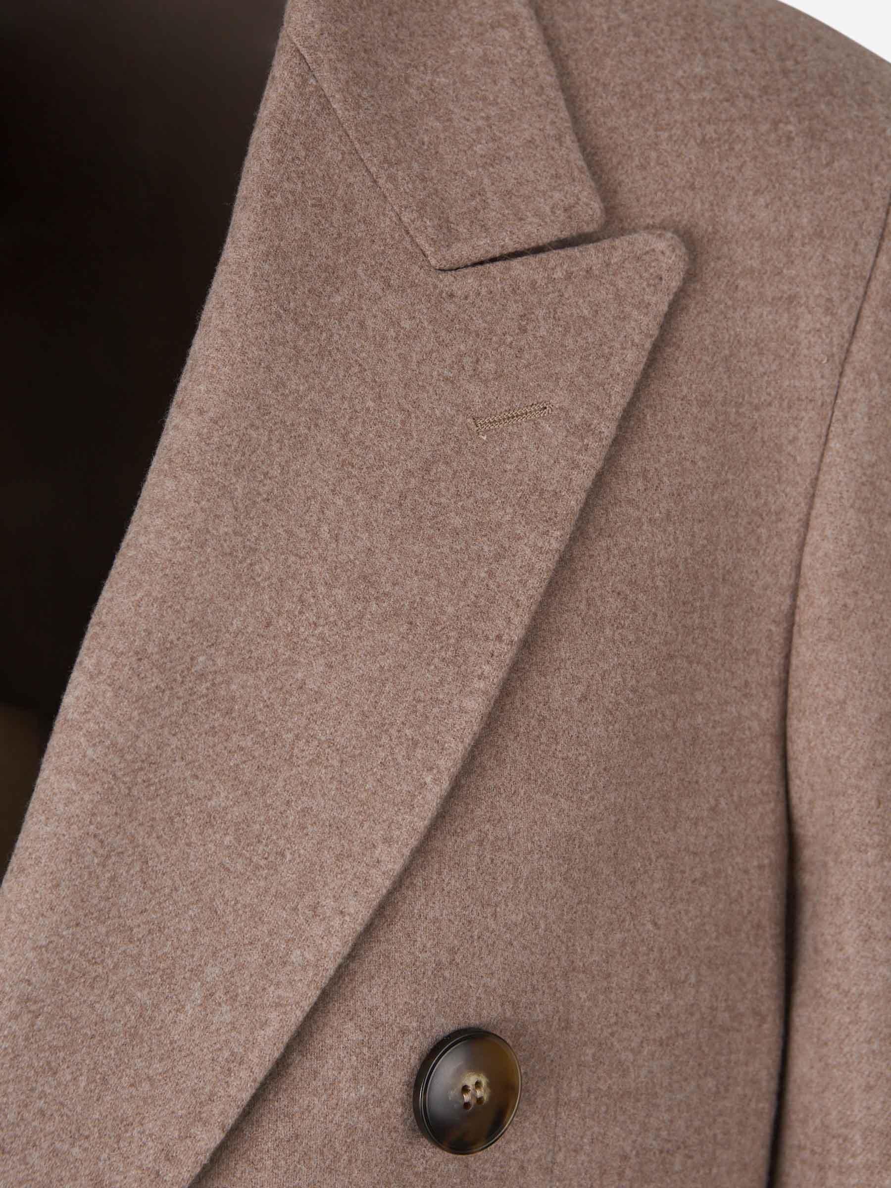 Canali Double-breasted Coat In Brown