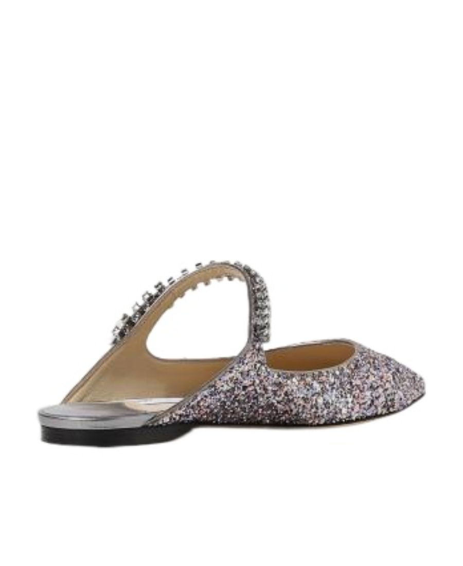 Jimmy Choo Bing Sequin-embellished Ballerina Shoes In Gray