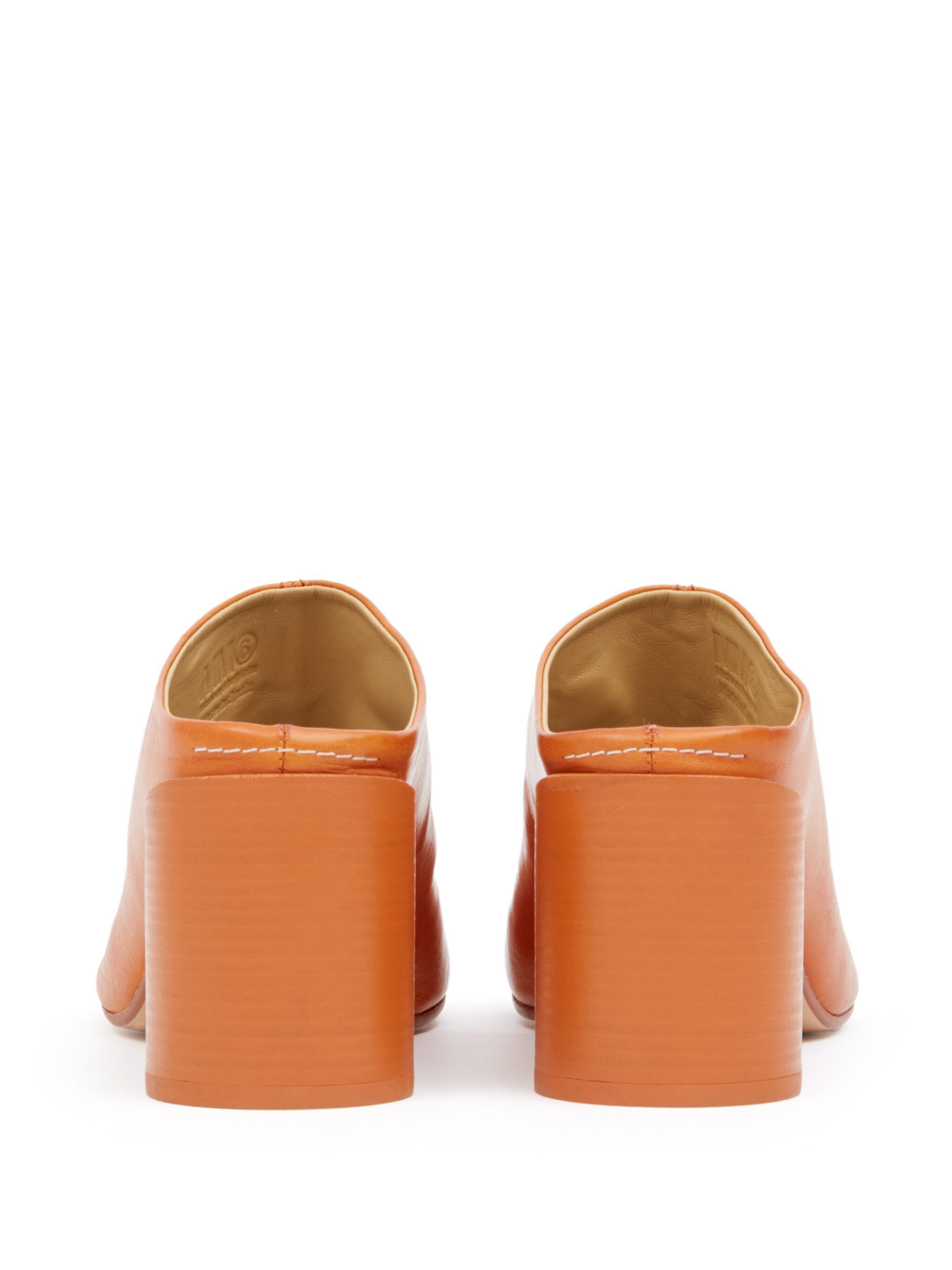 Mm6 Maison Margiela Anatomic-toe Leather Mules In Orange