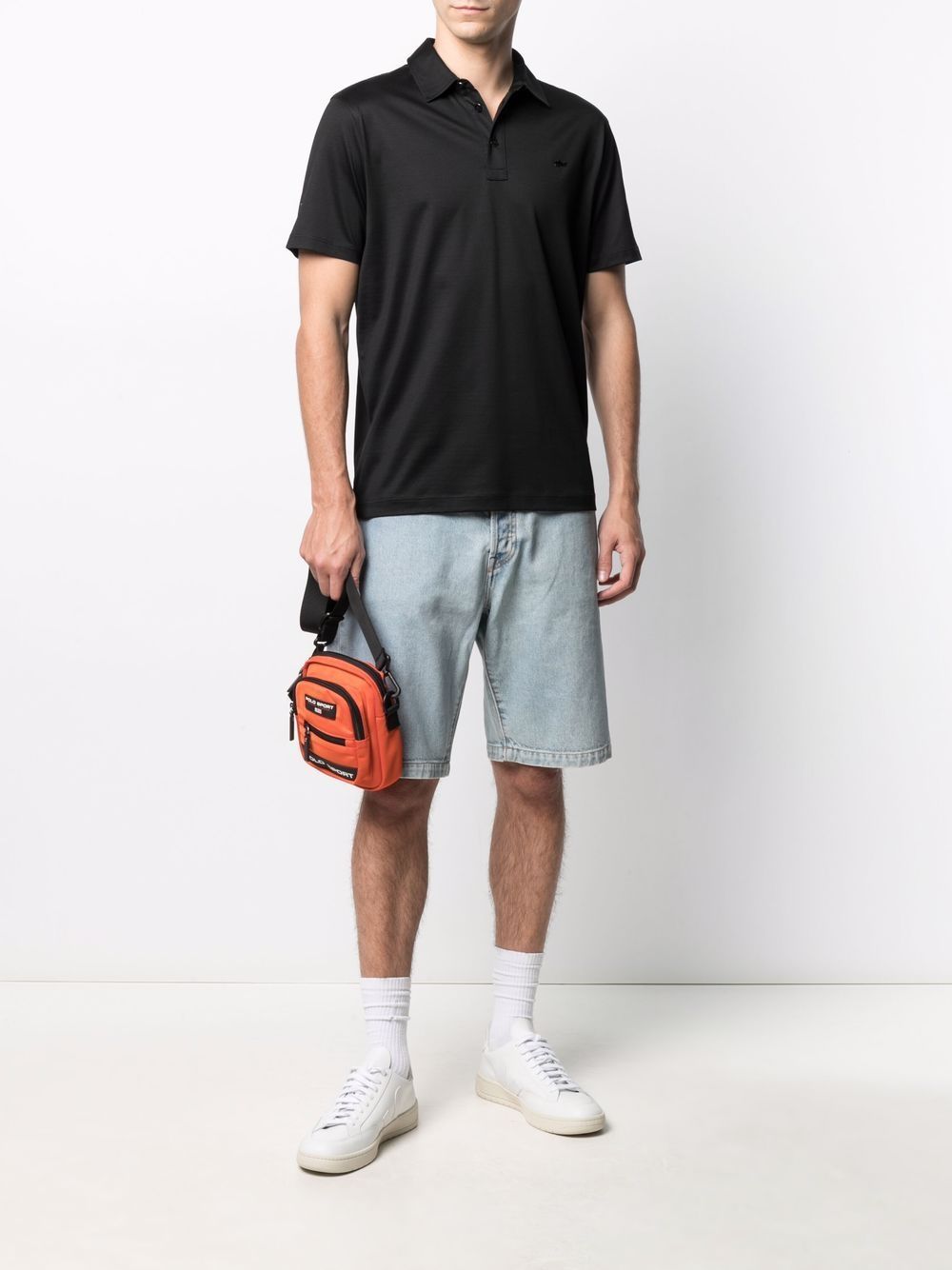 Paul & Shark Embroidered-logo Polo Shirt In Black