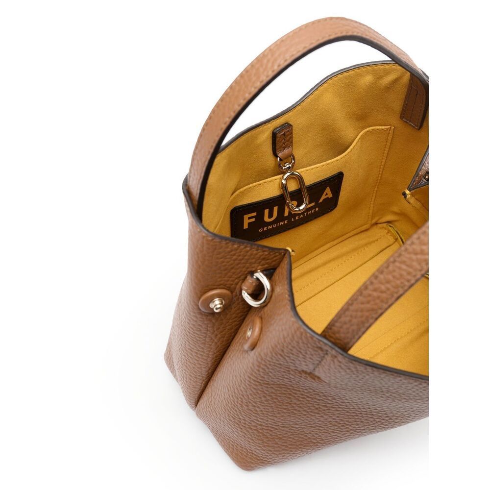 Furla Logo Top-handle Bucket Bag In Brown