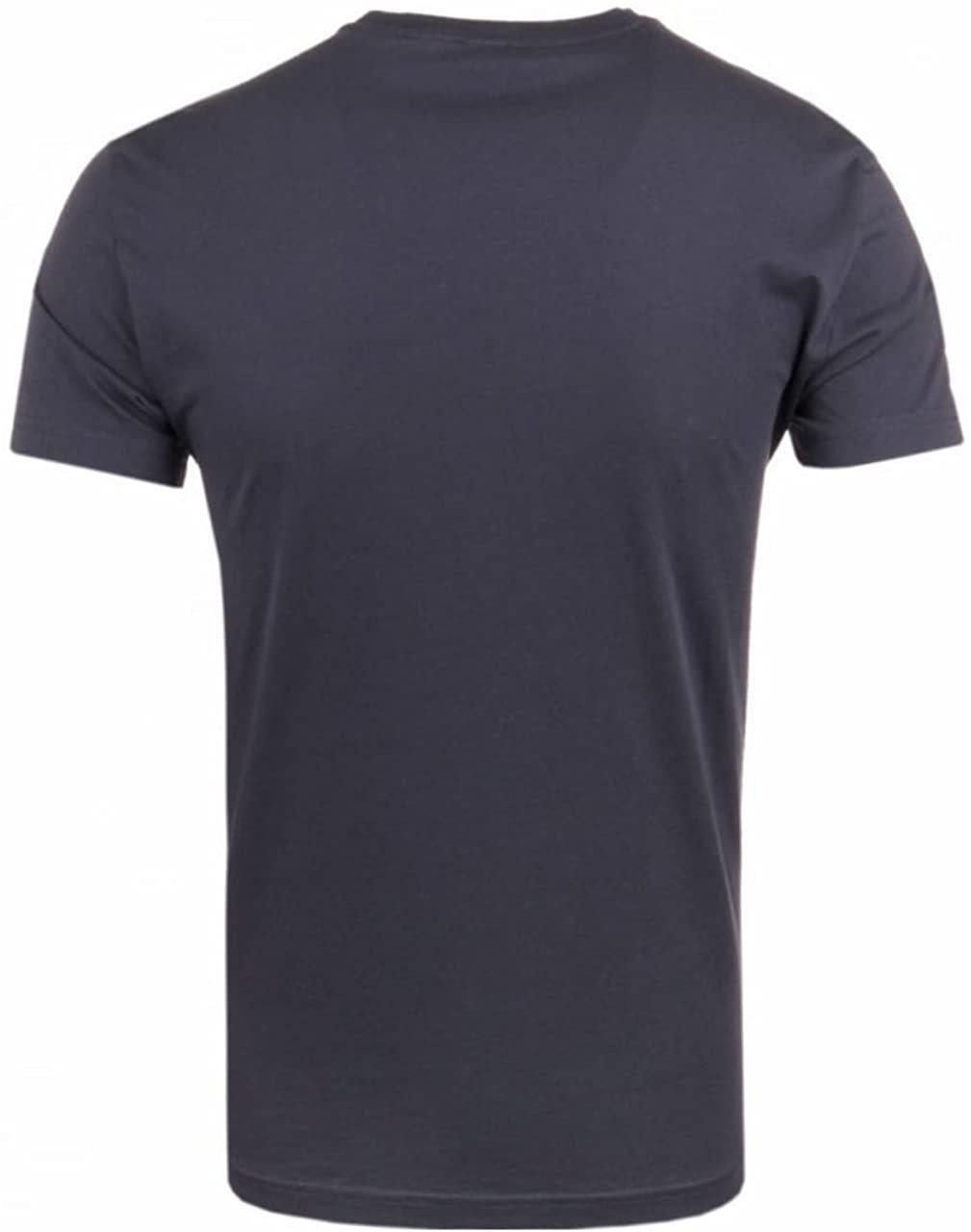 Ea7 Navy Blue Round Collar Logo T-shirt In Black