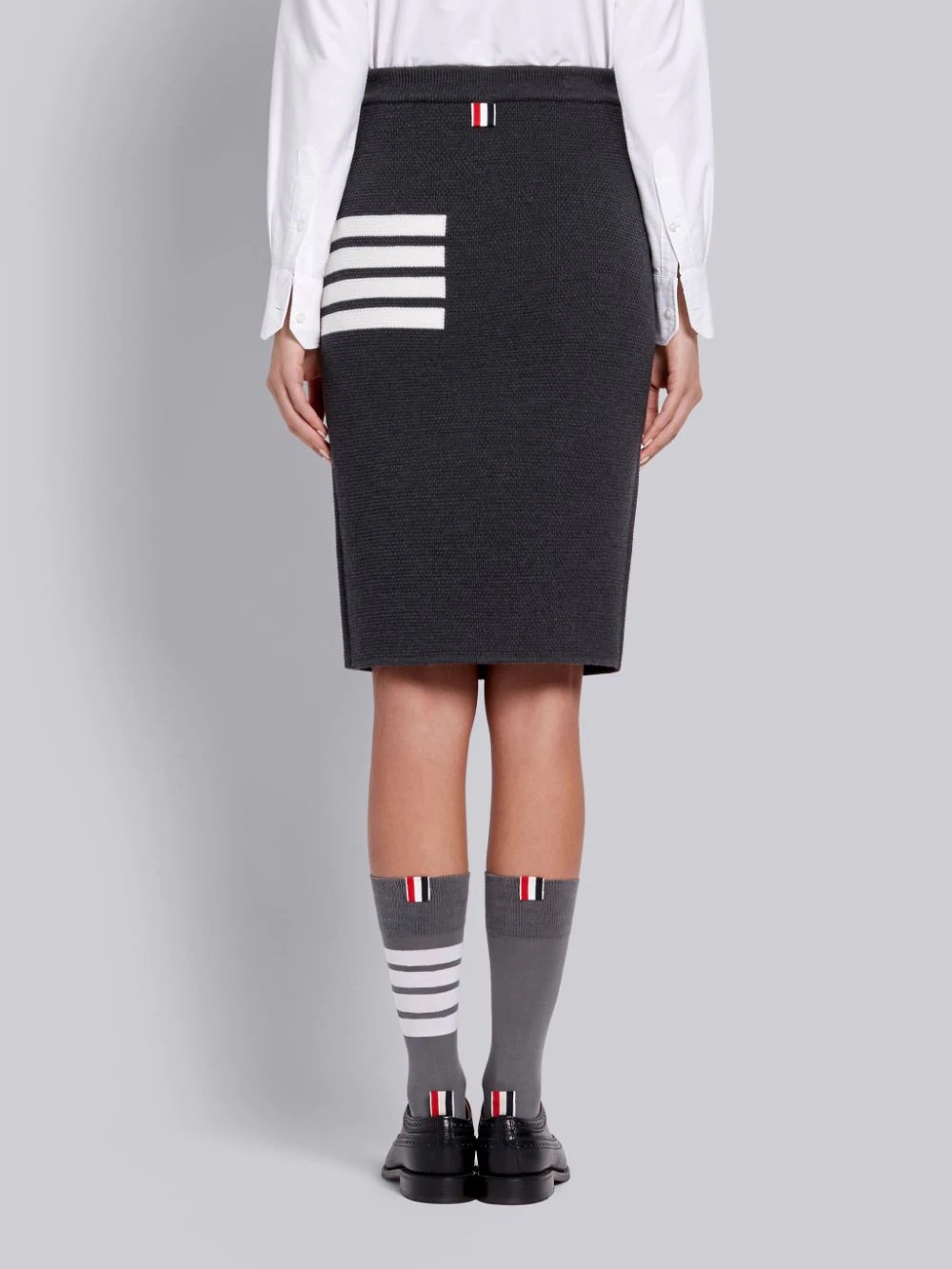 Thom Browne 4-bar Links Stitch Pencil Skirt In Black