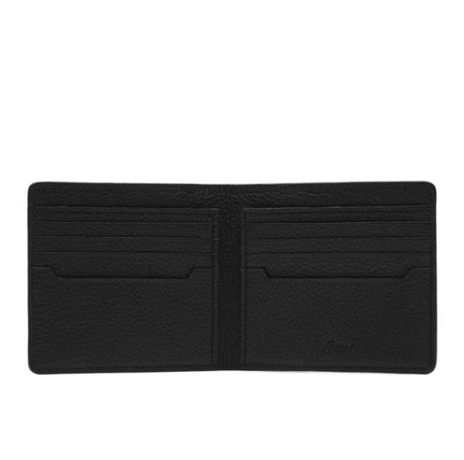 Brioni Bi-fold Leather Wallet In Black