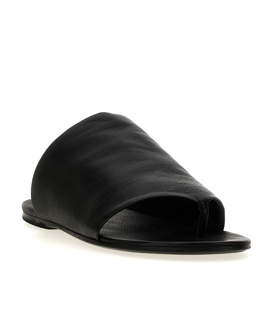 Shop Marsèll Arsella Leather Flip-flops In Black