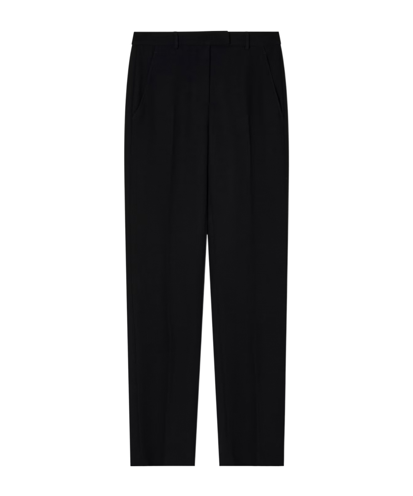 Emporio Armani Asv Waffle Weave Technical Fabric Trousers In Black