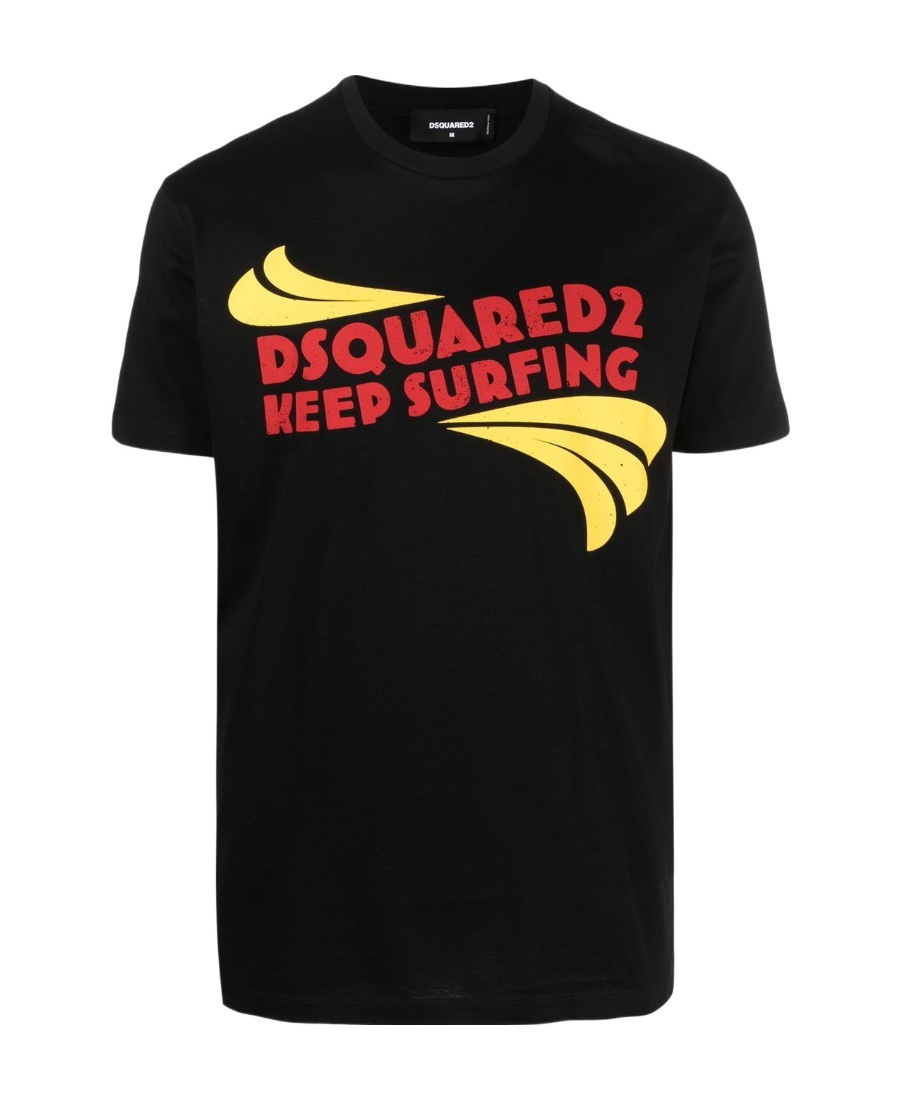 Dsquared2 Man T-shirt Black Size L Cotton In Black