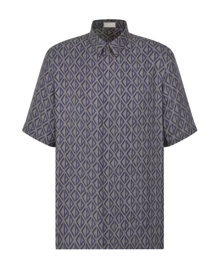 Dior Cd Diamond Short-sleeved Shirt In Gray