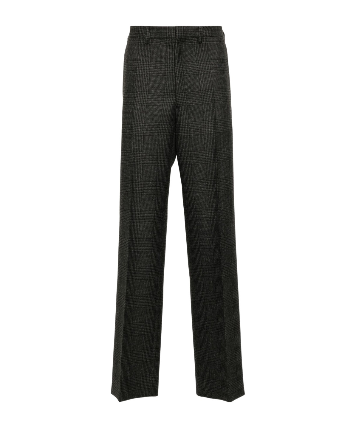 Prada Checked Casual Pants In Black