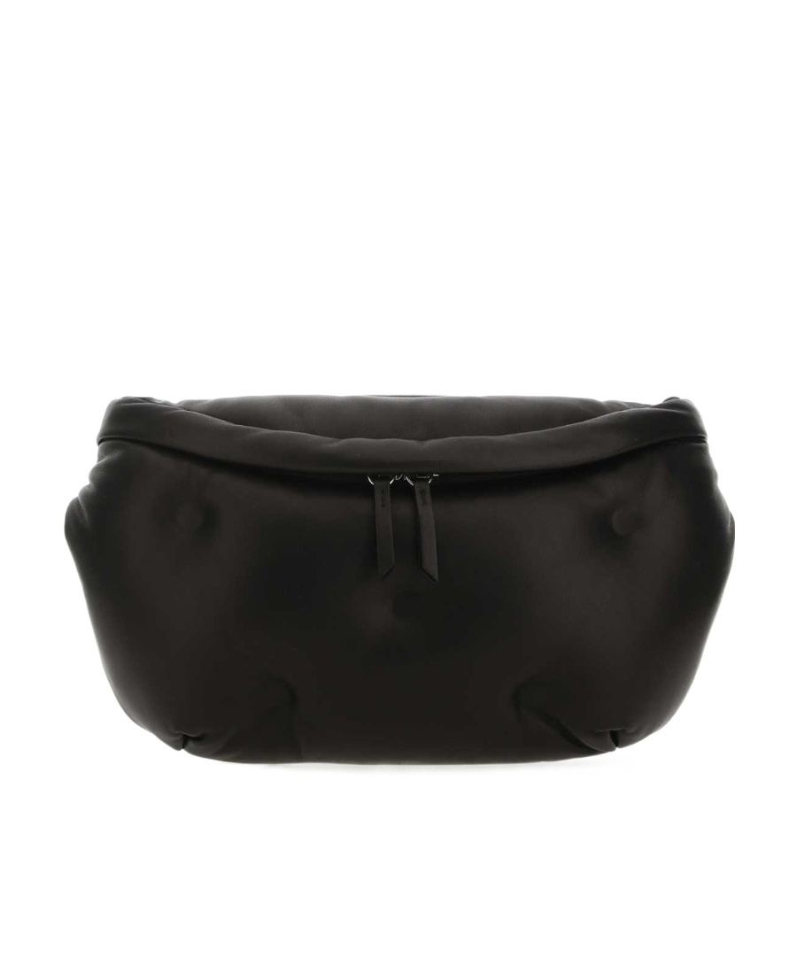 Maison Margiela Logo-patch Leather Belt Bag In Black