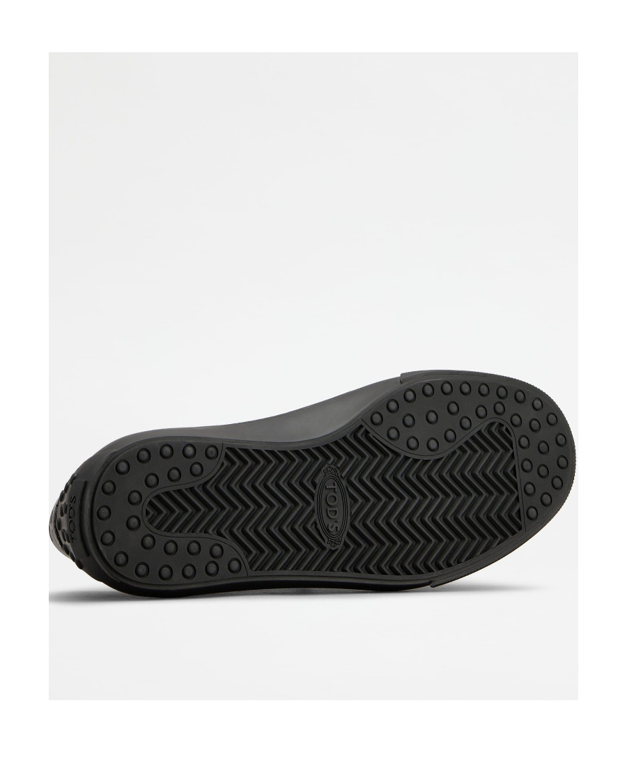 Tod's Logo-debossed Leather Sneakers In Black
