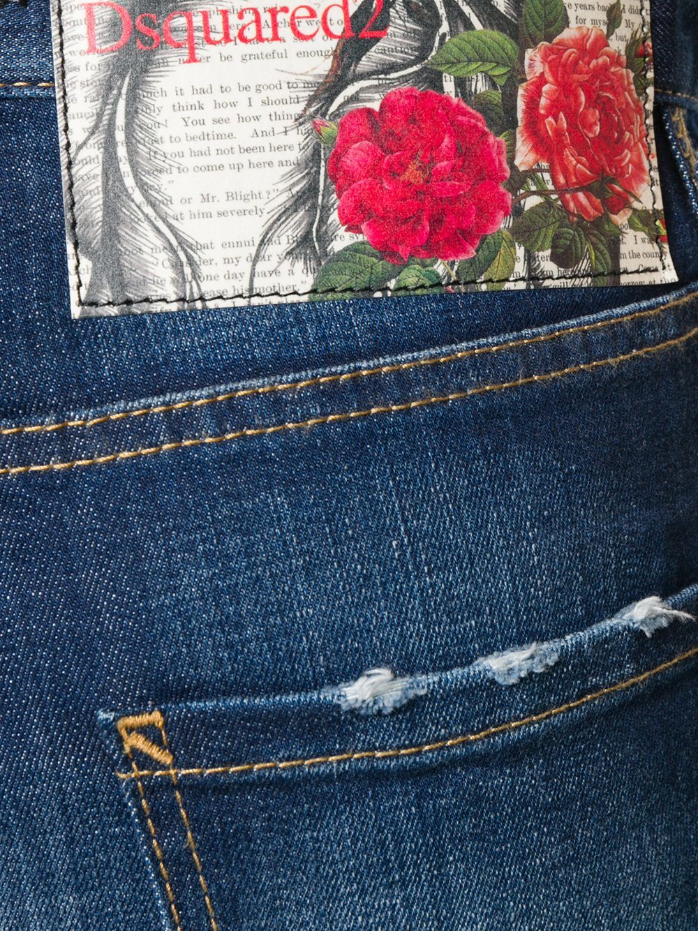 Dsquared2 Logo Details Jeans In Blue