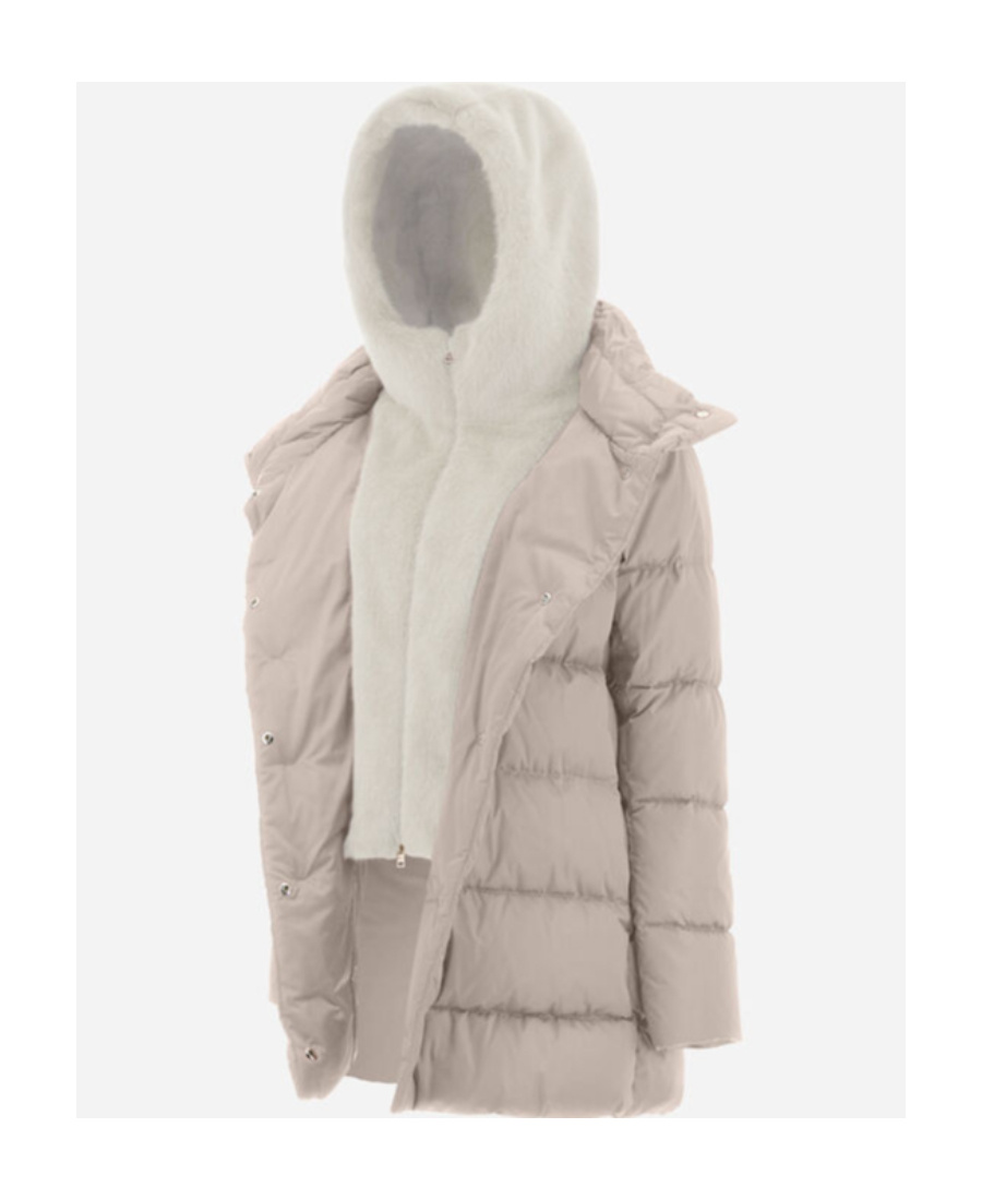 Herno Hooded Padded Puffer Jacket In Nude