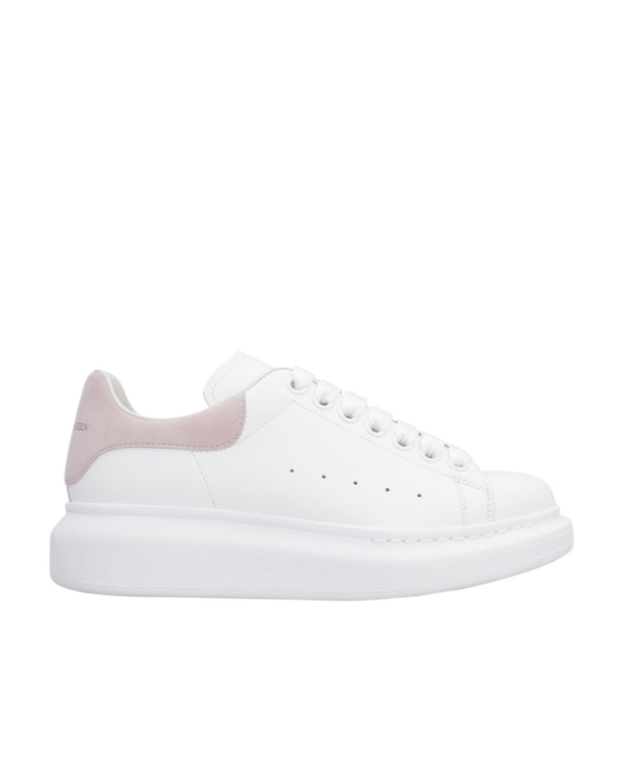 Alexander Mcqueen Oversized Leather Sneakers With Chunky Sole And Logo Detail In White