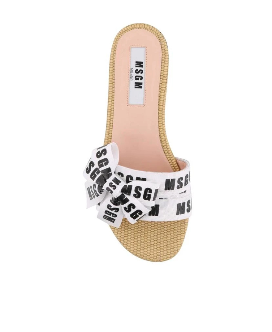 Msgm Logo Ribbon Flip-flops In Nude