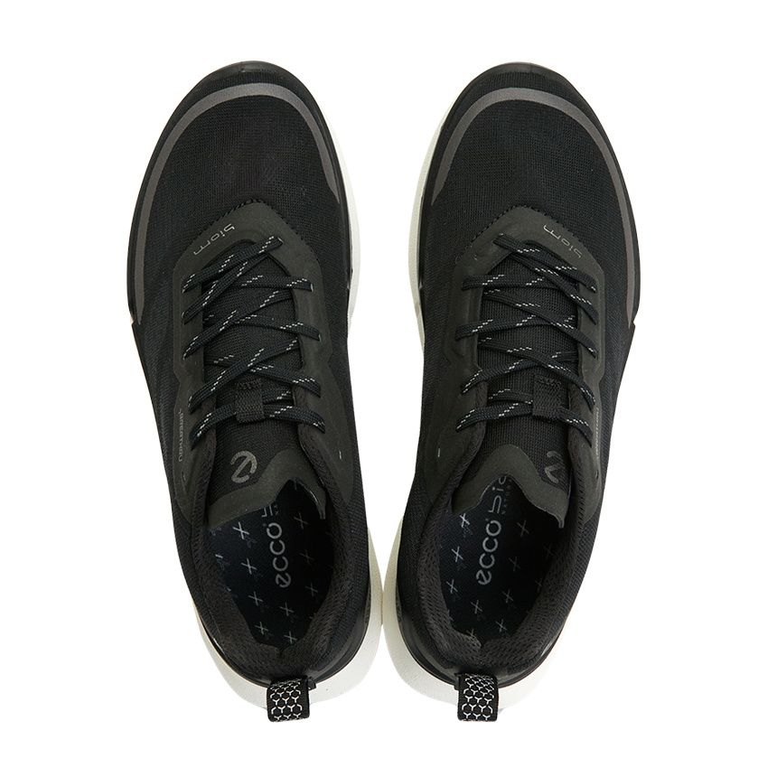Ecco Lace-up Mesh Sneakers In Black