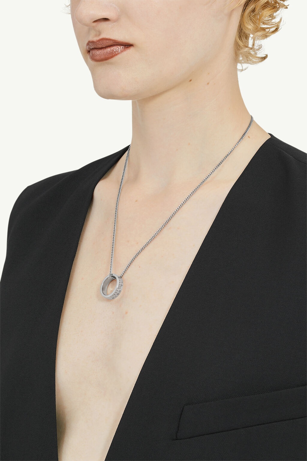 Mm6 Maison Margiela Numeric Minimal Signature Polished-finish Necklace In White