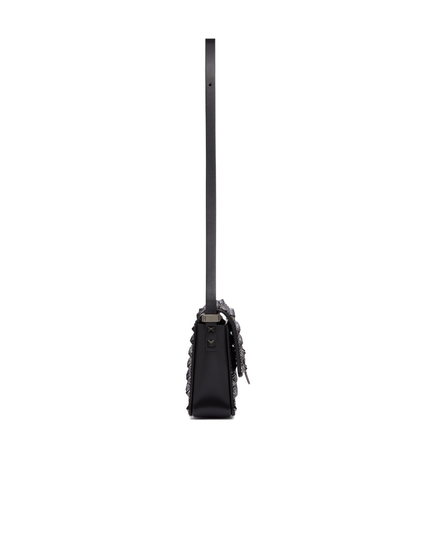 Valentino Rockstud23 East-west Shoulder Bag In Black