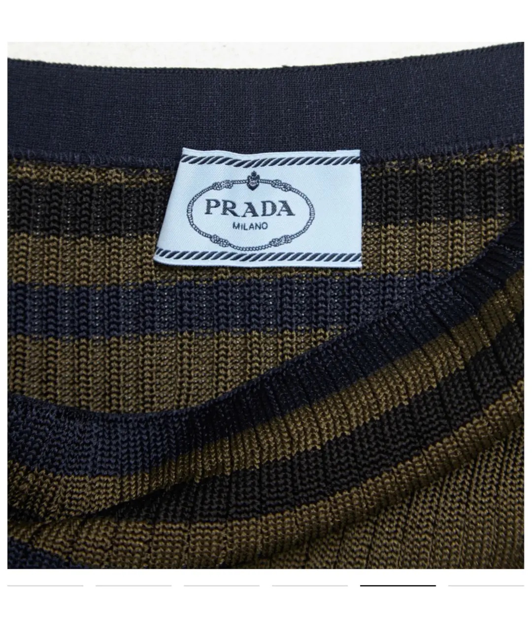 Prada Elastic Waist Skirt In Green