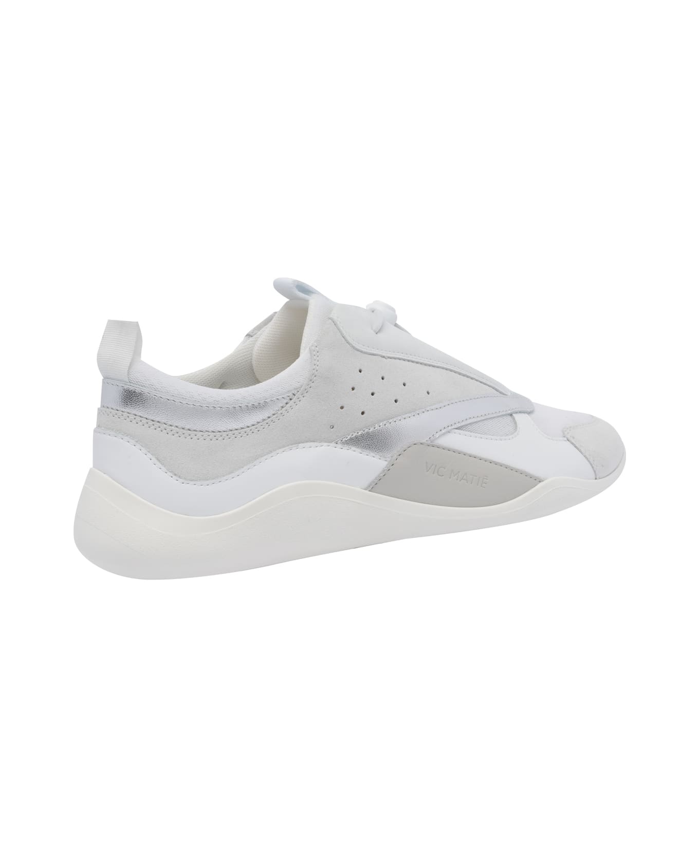 Shop Vic Matie Round Toe Low-top Sneakers In White