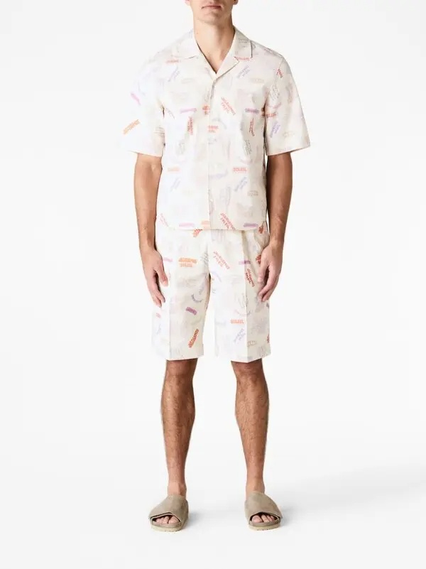 Jacquemus Belt Loop Logo Shorts In White
