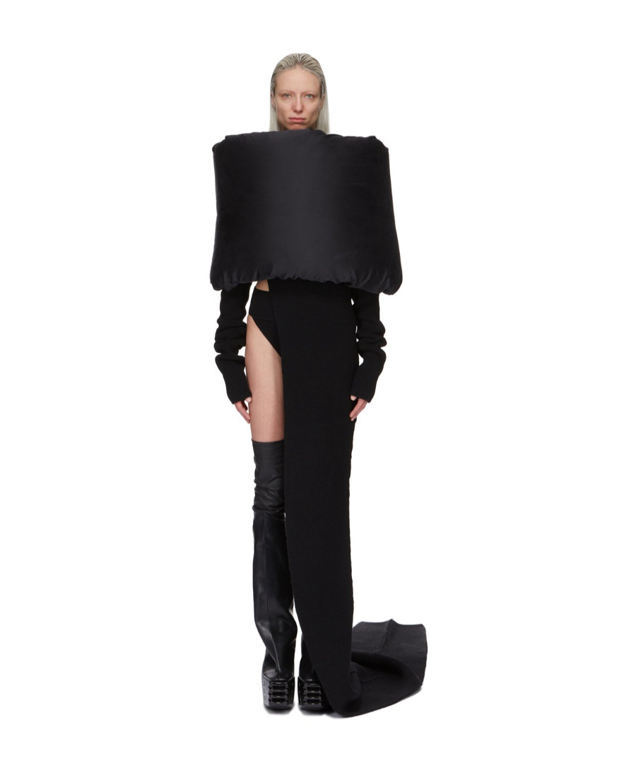 Rick Owens Padded Silk Scarf In Black