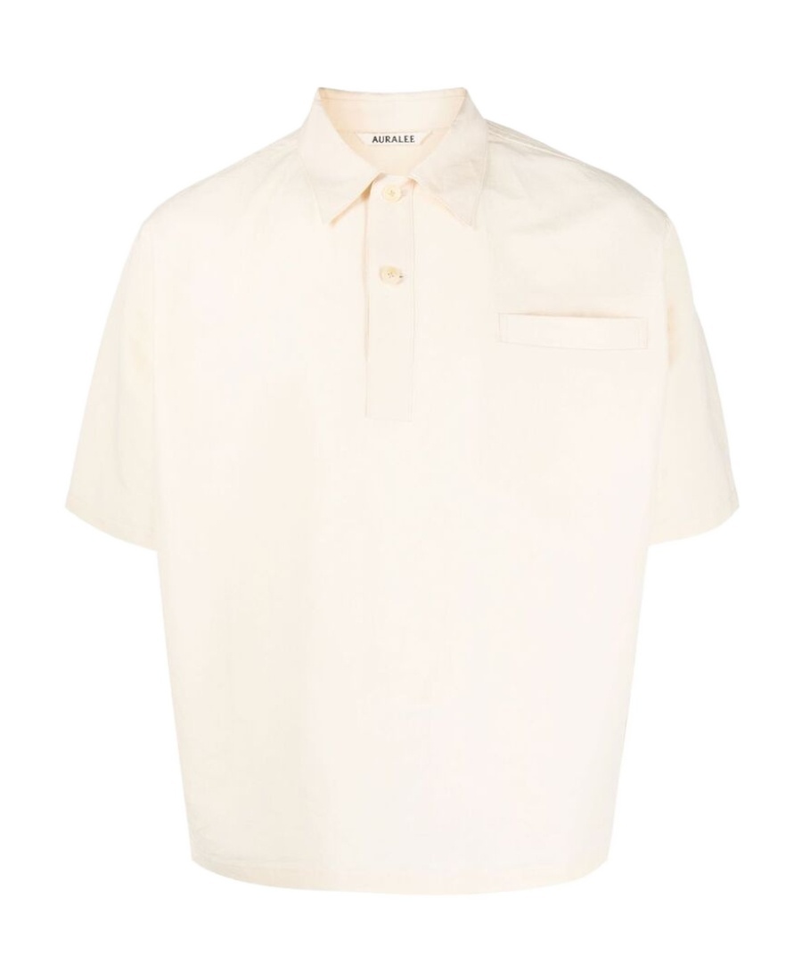 Auralee Washed-effect Classic Polo Shirt In Neutral