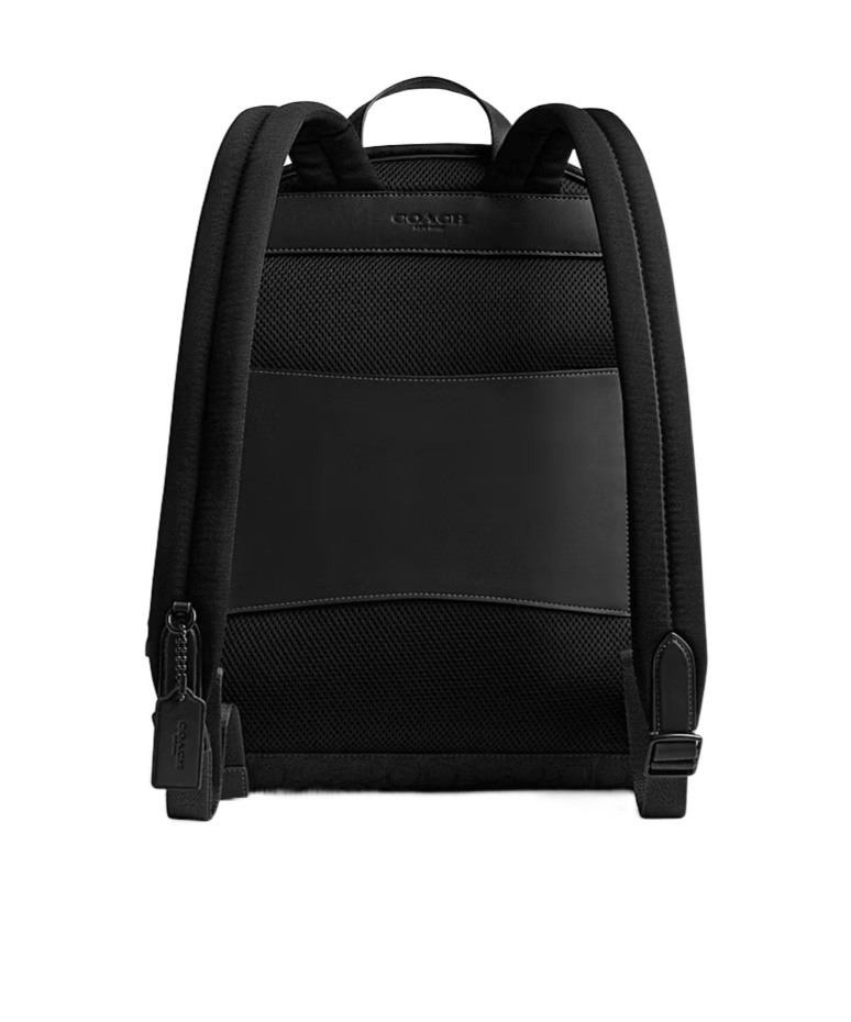 Shop Coach Theo Patterned Backpack In Black