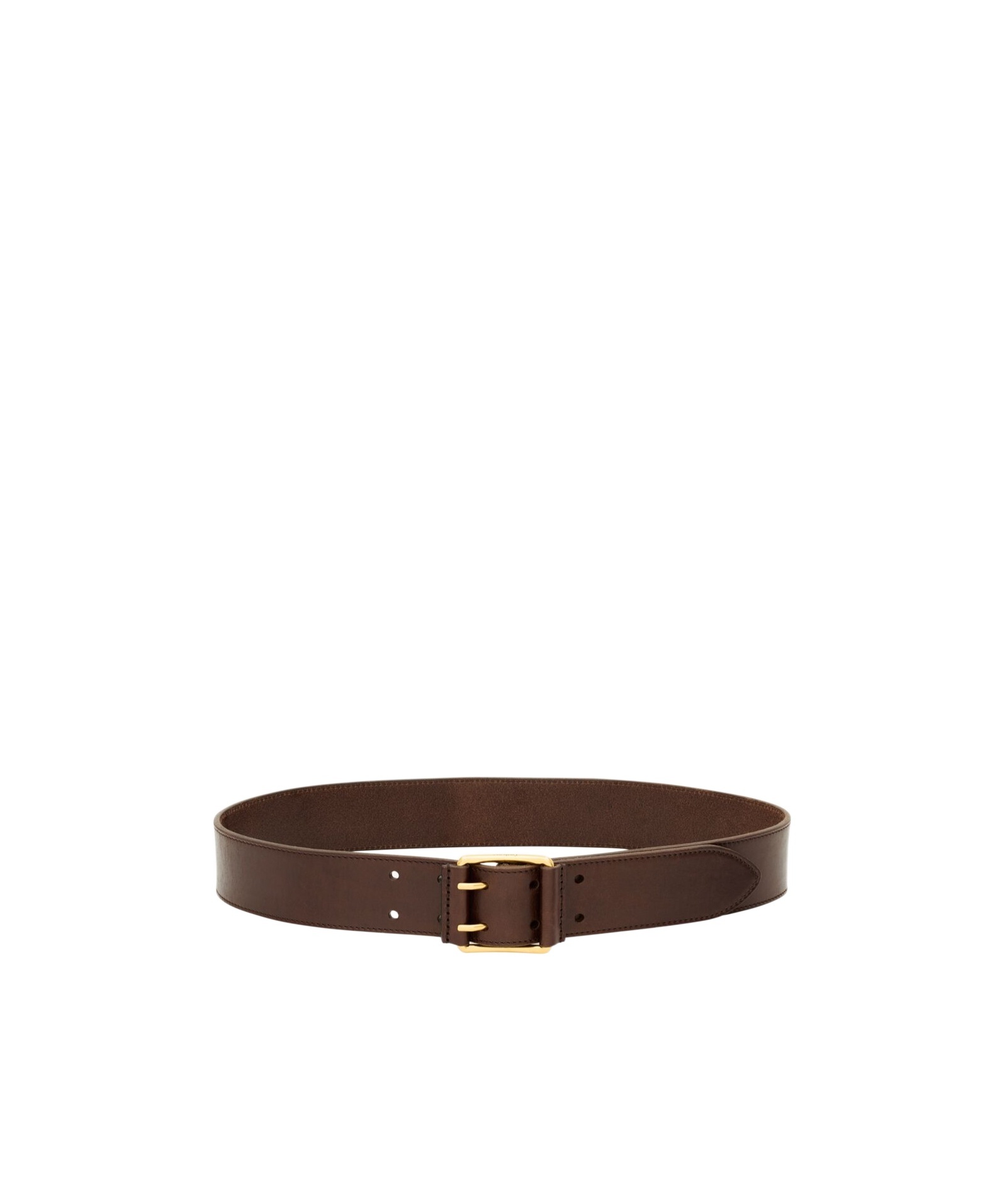 Saint Laurent Motorcycle Belt In Leather In Brown