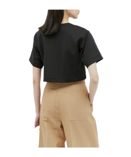 Max Mara Logo Applique Crop Top In Black