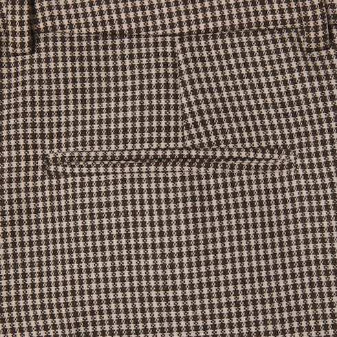 Gucci Gingham Wool Pants With Embroidery In Gray