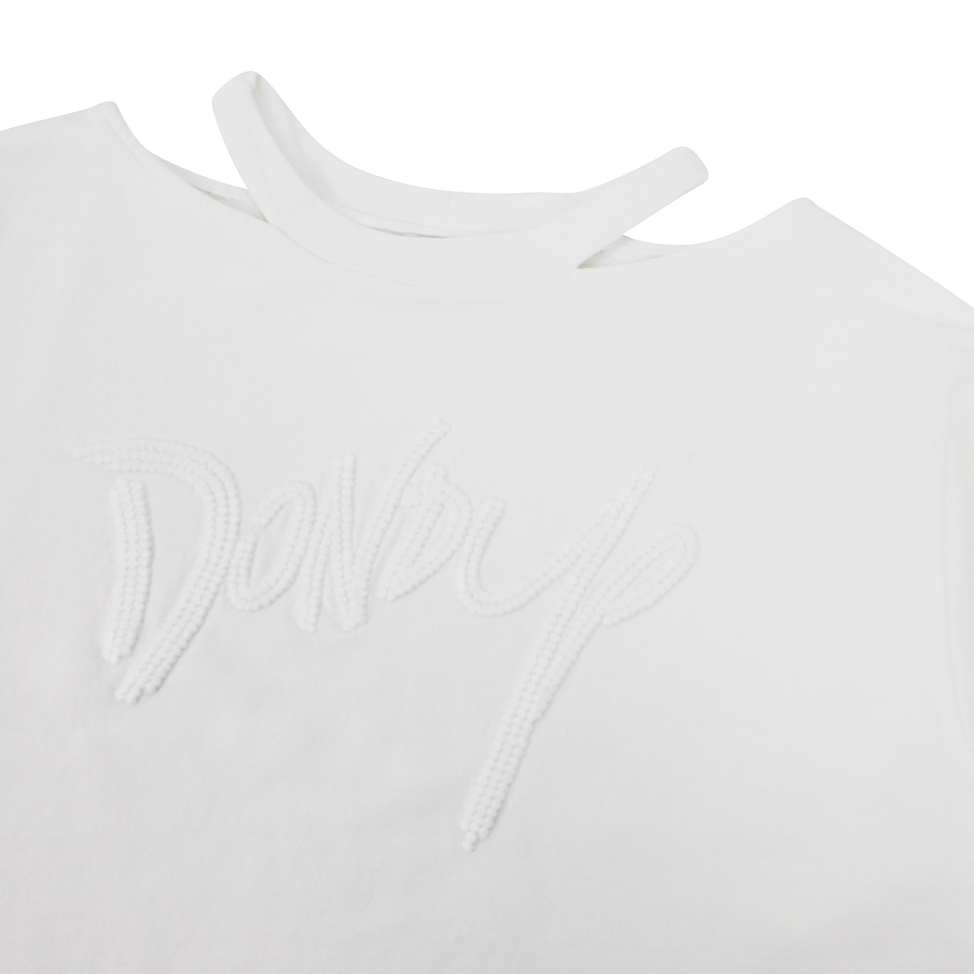 Dondup Bambina Felpa Cropped Bianca In Cotone In White