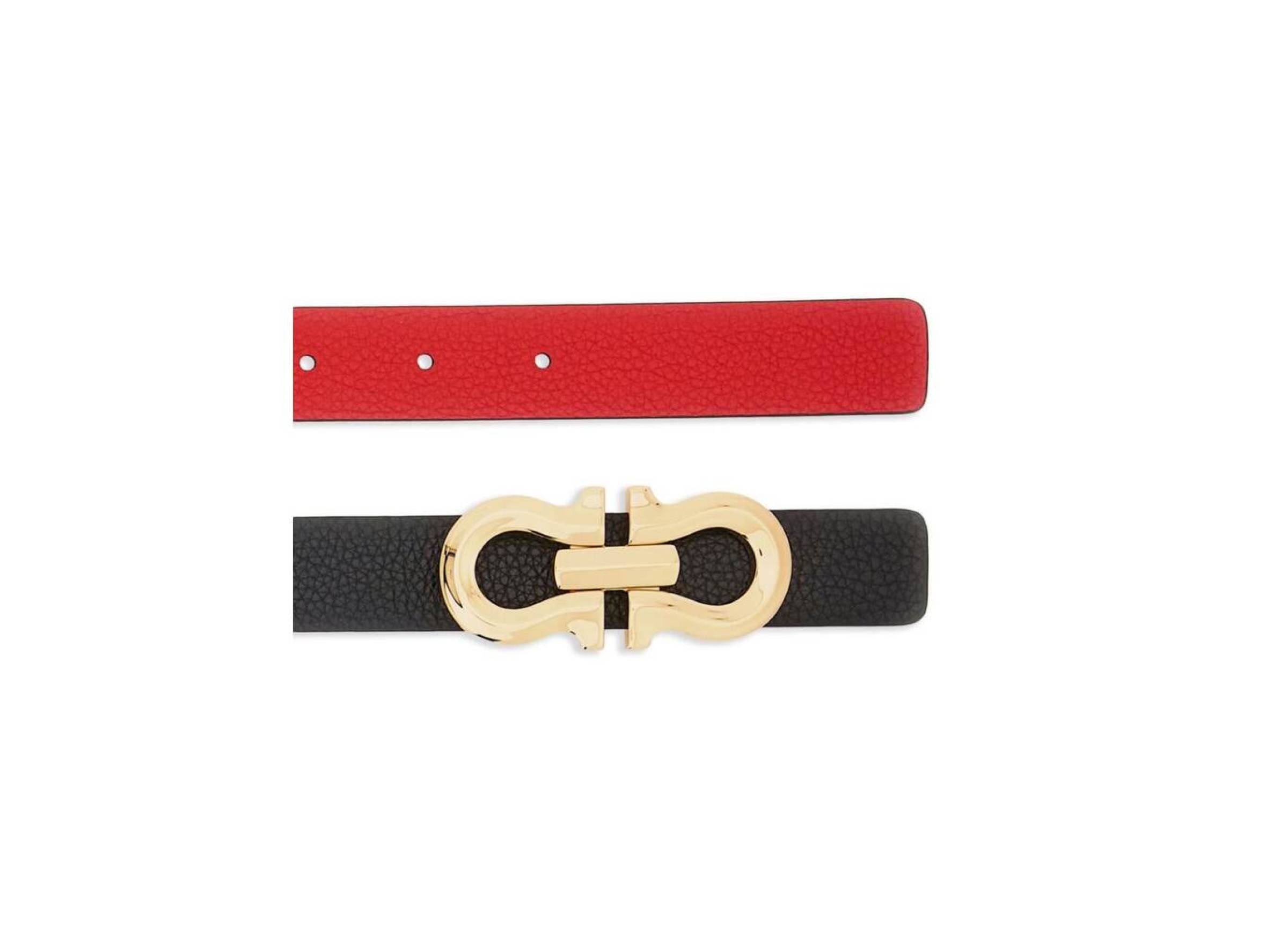 Ferragamo Double-sided Gancini Belt In Black