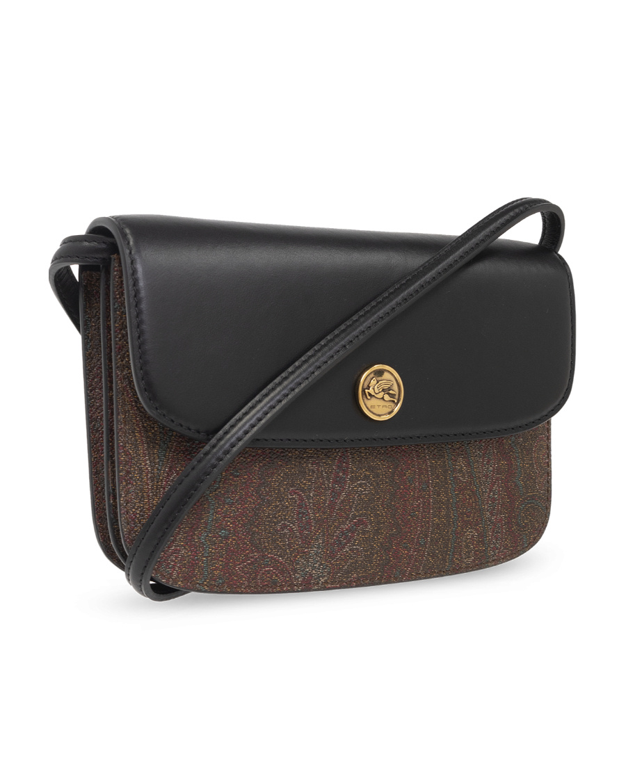 Etro Logo Shoulder Bag In Black