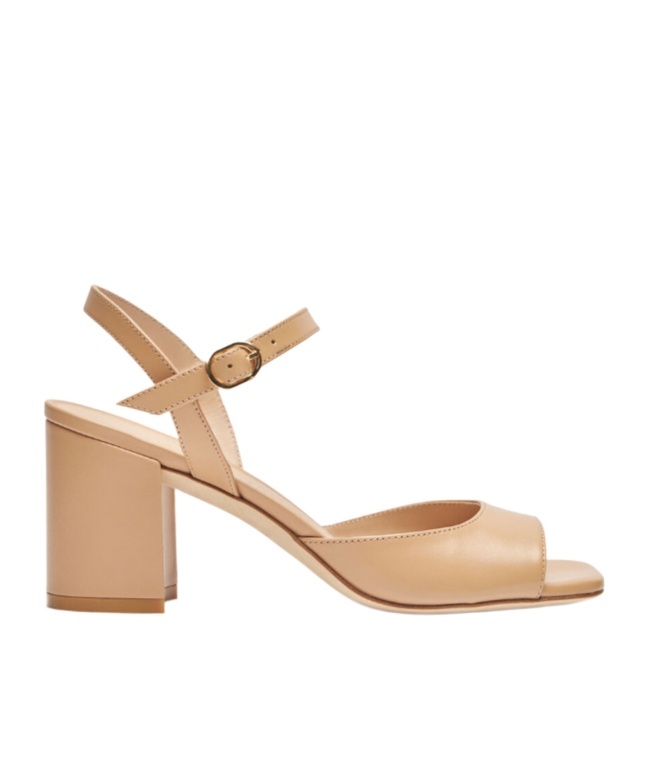 Stuart Weitzman 75mm Tia Leather Sandals In Nude