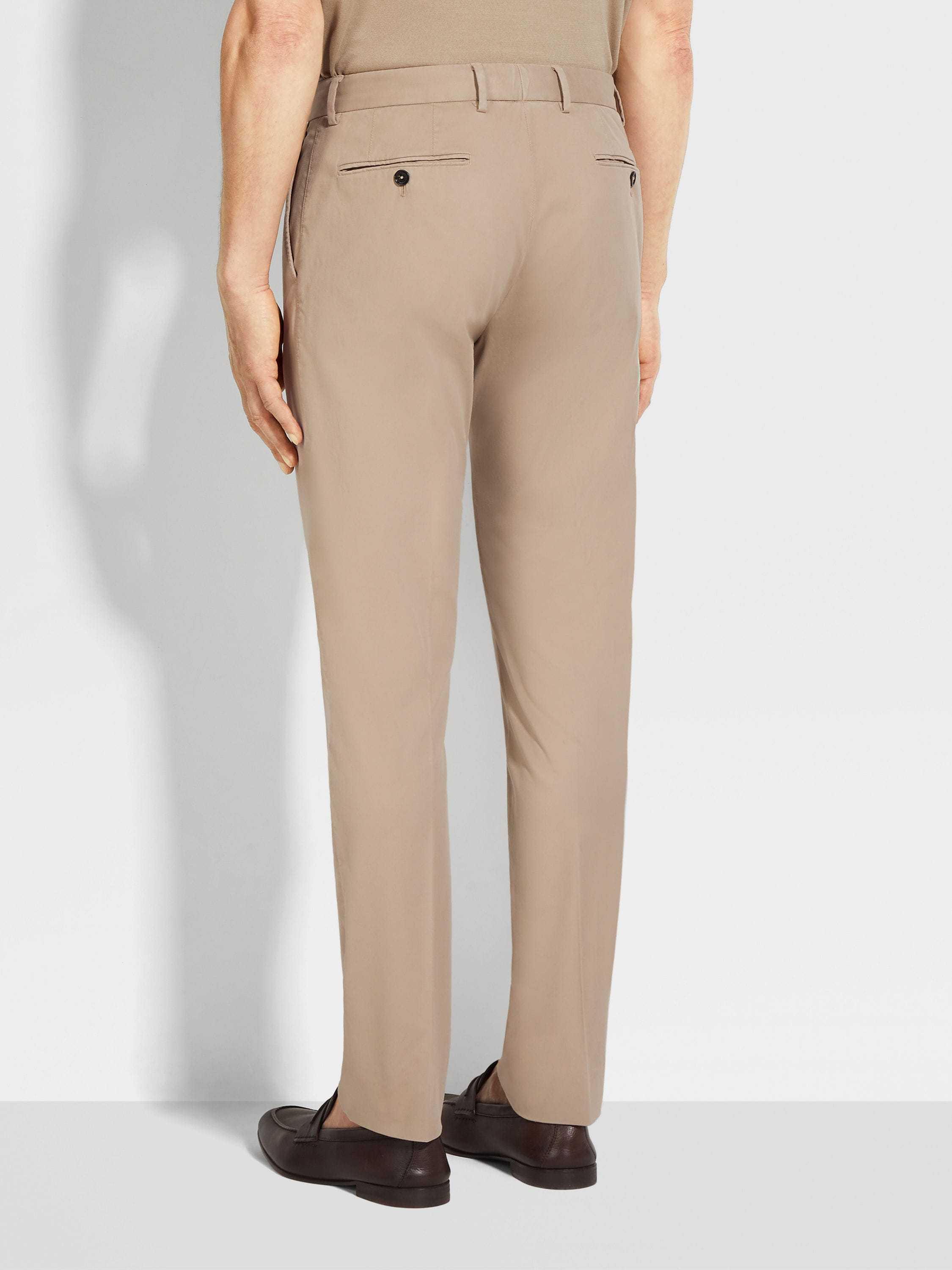 Zegna Five Pocket Cotton Pants In Nude