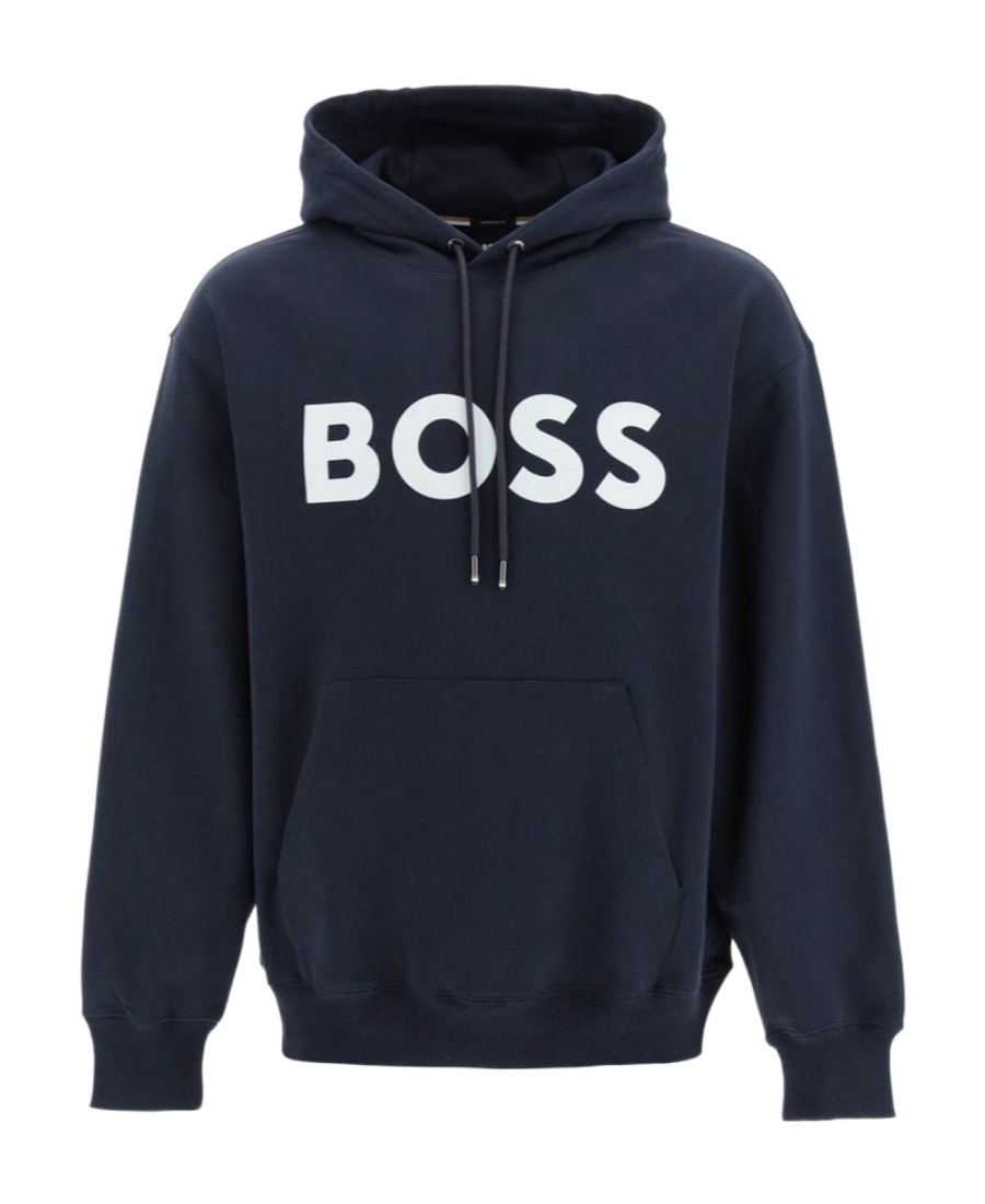HUGO BOSS LOGO-PRINT COTTON HOODIE