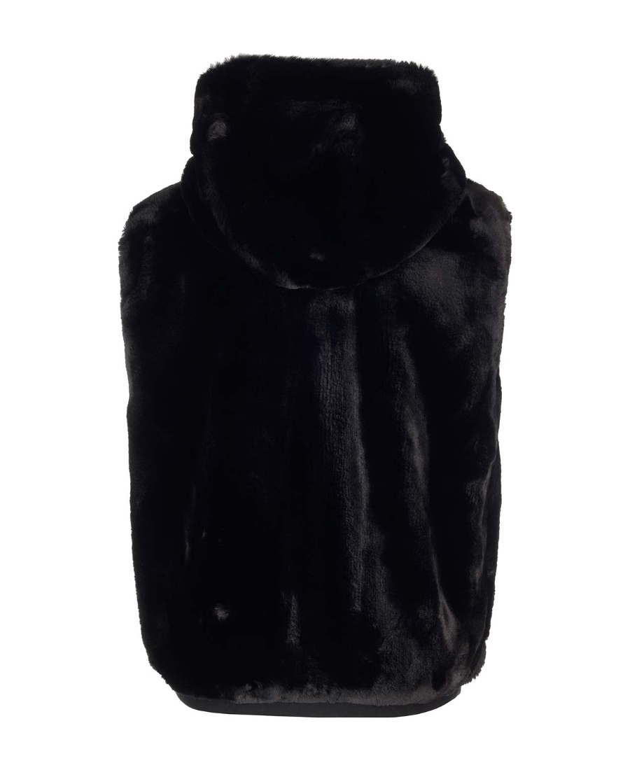 Moose Knuckles Faux-fur Zip-up Gilet In Black