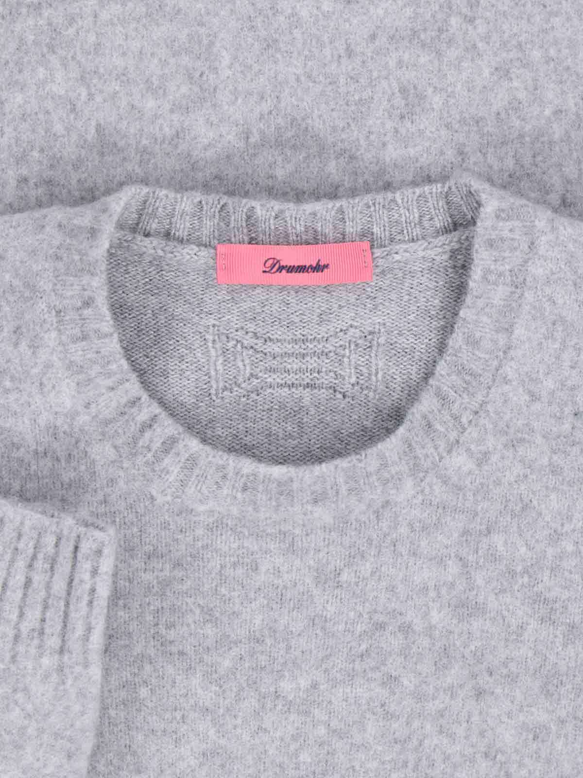 Drumohr Lambswool Crew-neck Sweater In Gray