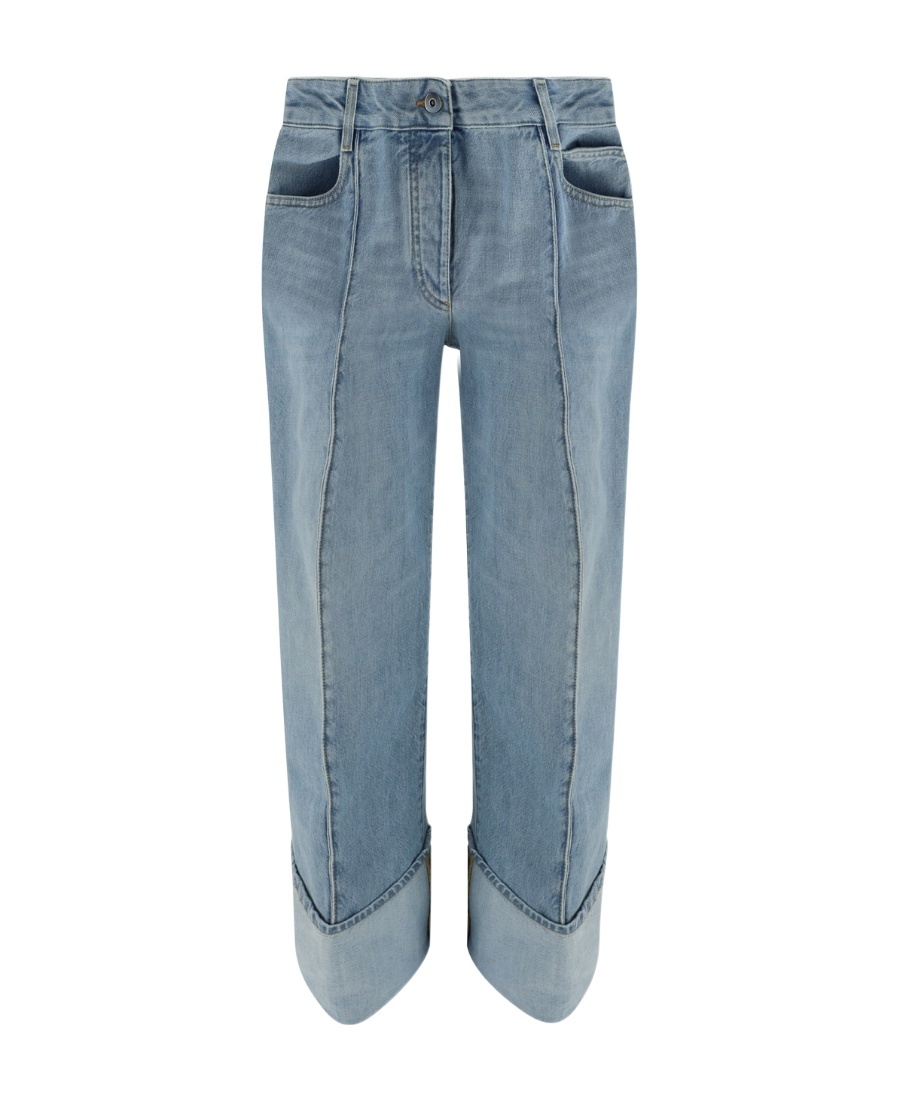 Bottega Veneta Curved Shape Light Bleached Denim In Gray