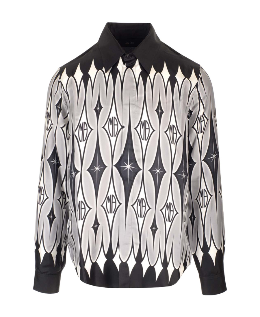 Amiri Argyle-print Silk Shirt In White