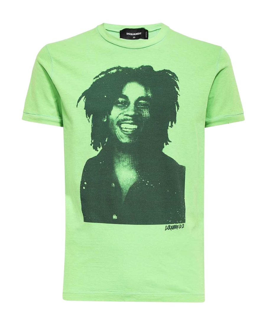 Shop Dsquared2 Photograph-print Cotton T-shirt In Green