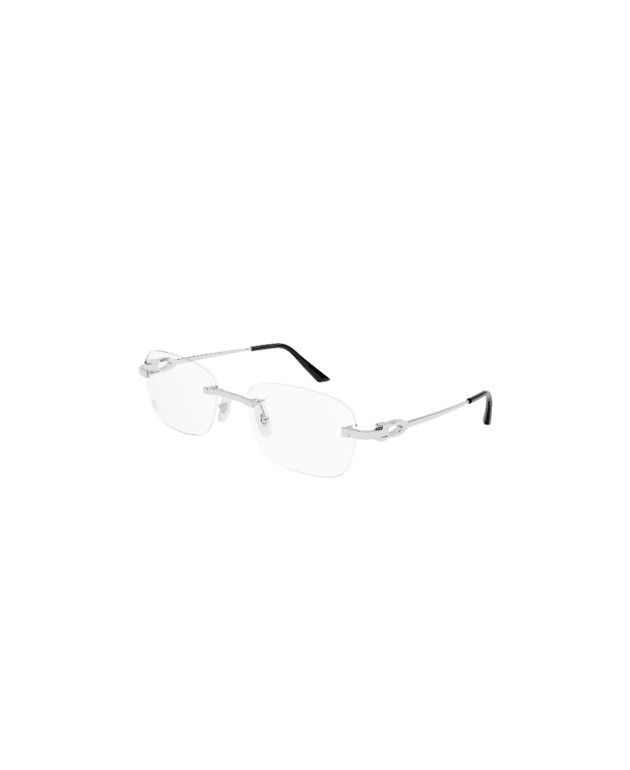Cartier Rimless Rectangular Glasses In White