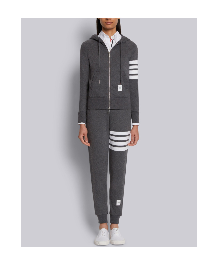 Thom Browne 4-bar Stripe Zip-fastening Hoodie In Black