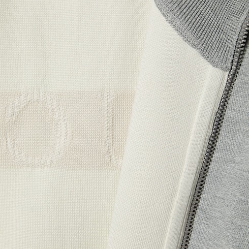 Gucci Cardigan Stand Collar Wool Blend In Gray