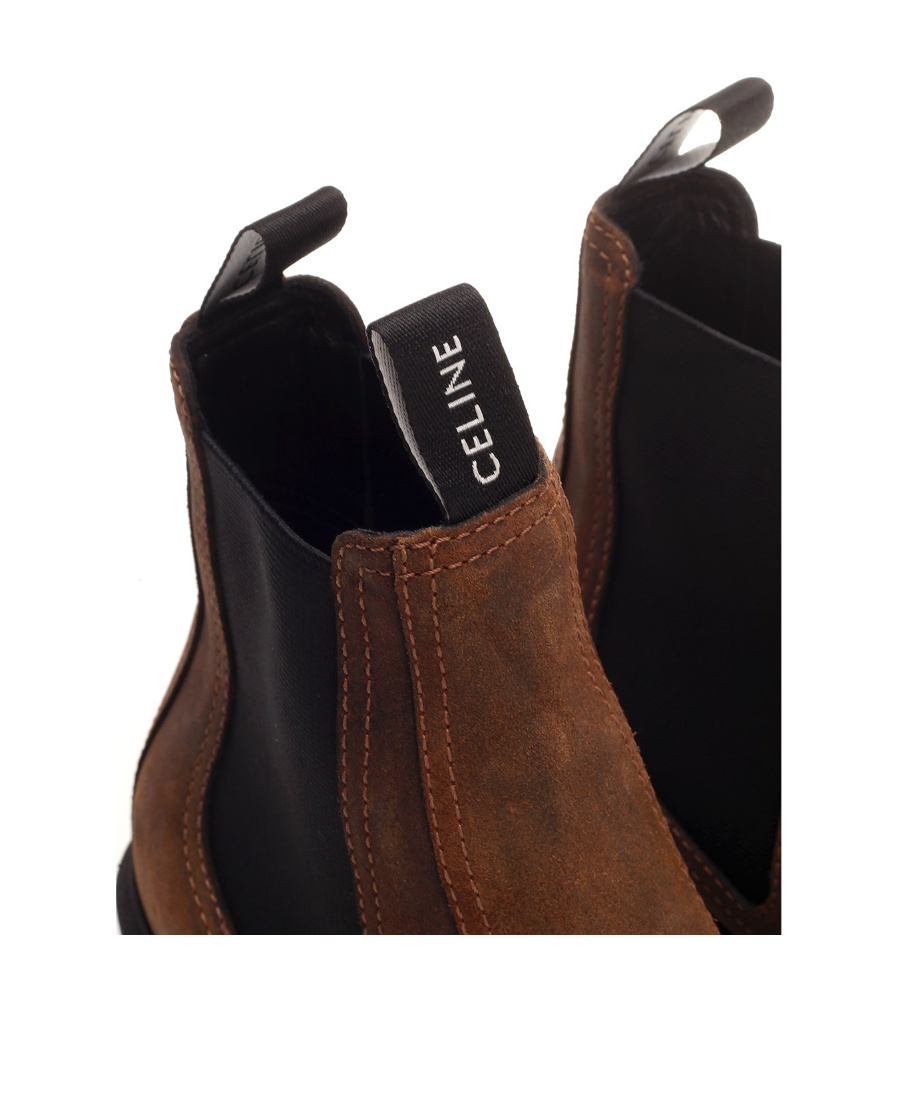 Celine Round Head Boots In Brown