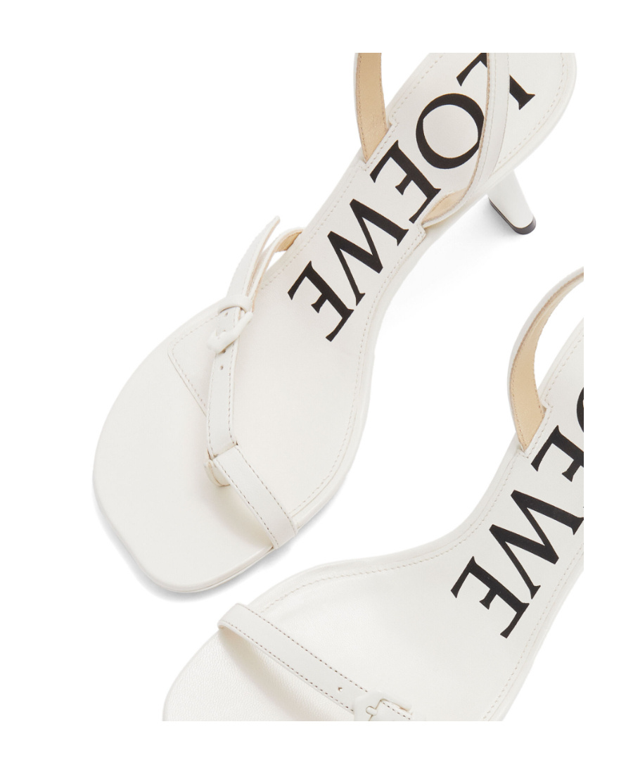 Loewe Petal Stiletto Sandal In Lambskin In White
