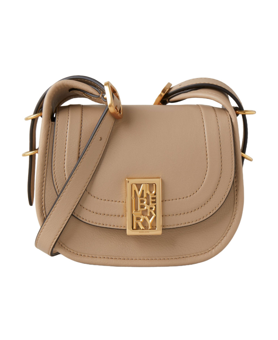 Mulberry Mini Sadie Leather Satchel In Nude