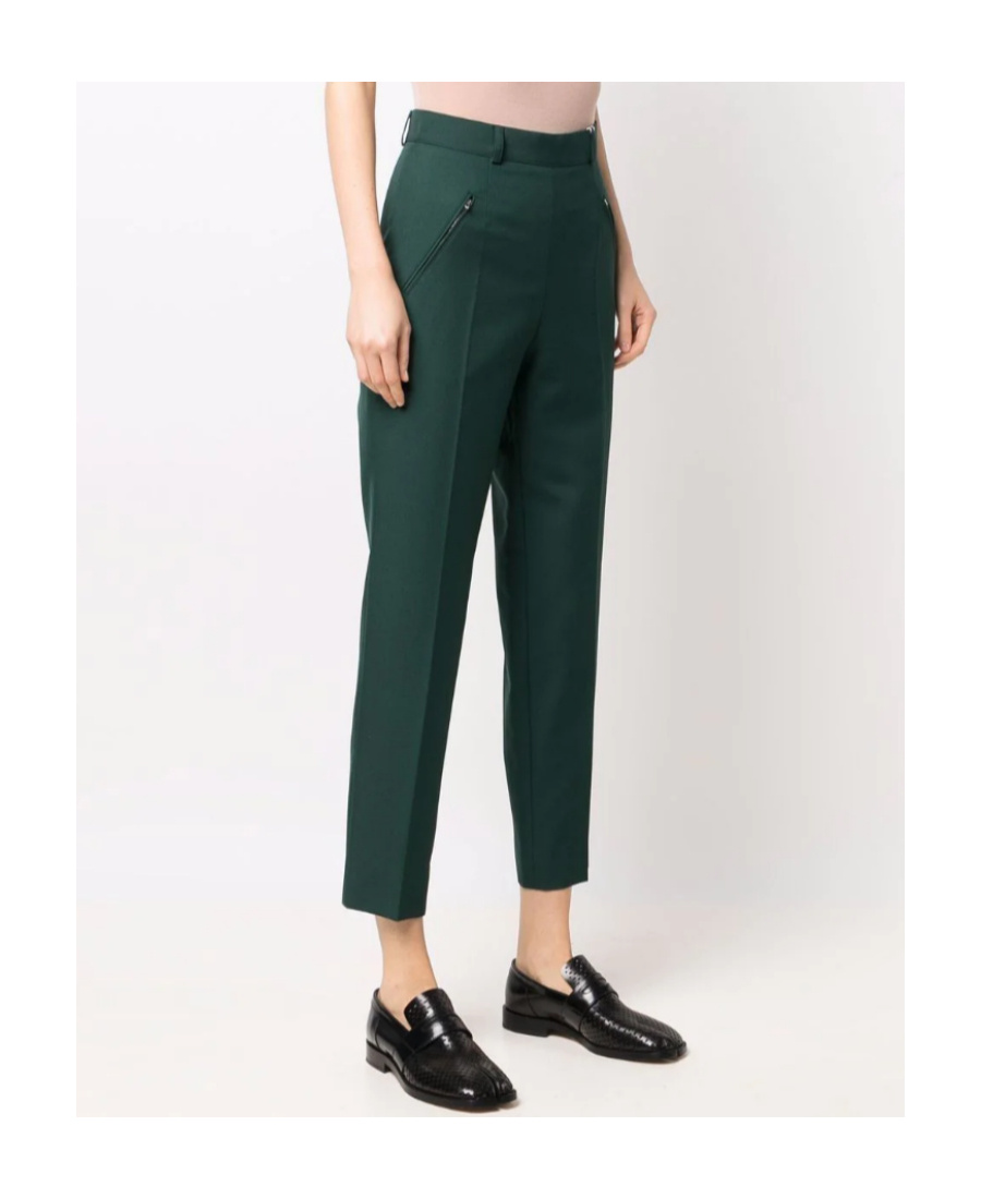 Maison Margiela High-rise Tailored Trousers In Green